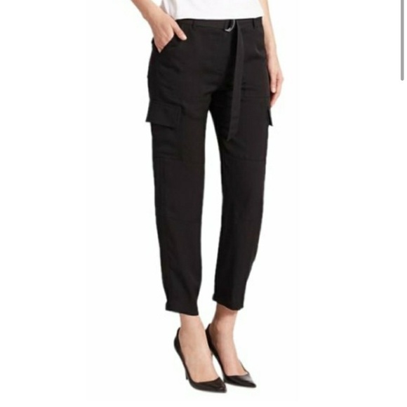 Theory Black Hannon Cargo Trousers Size 4 - Picture 1 of 11